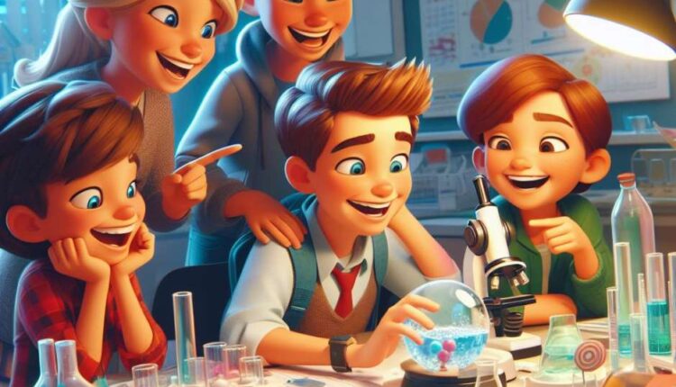 a group of students doing science project for science fair